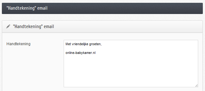 Shopotheek e-mails handtekening