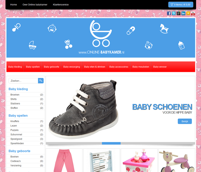 Shopotheek header categoriemenu achtergrond kleur