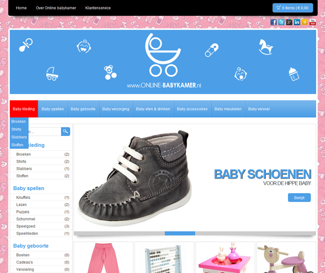 Shopotheek categoriemenu achtergrond hoverkleur