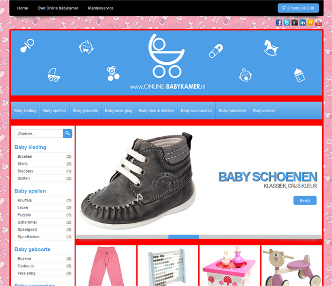 Shopotheek container achtergrond kleur
