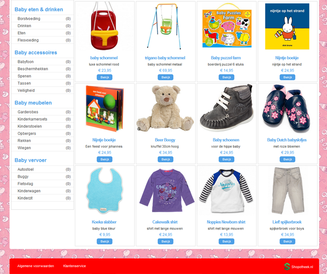 Shopotheek footer achtergrond kleur