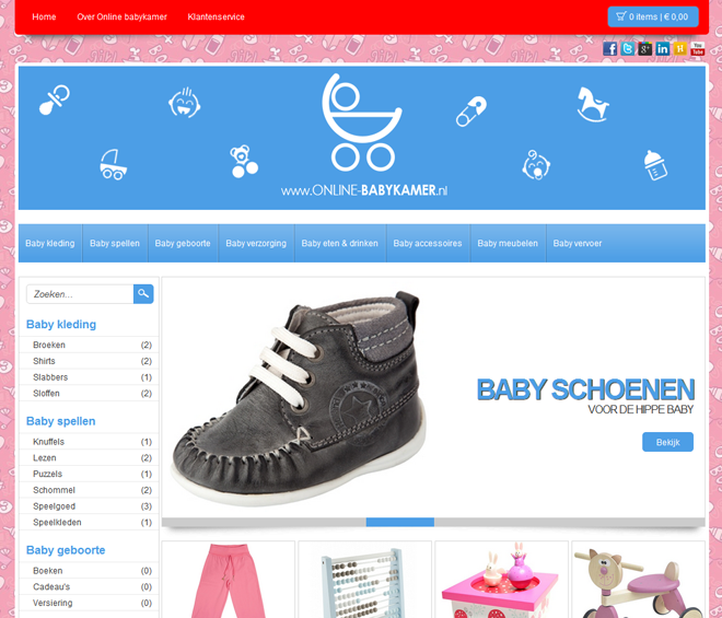 Shopotheek topmenu achtergrond kleur