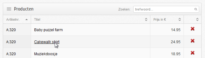 Shopotheek producten bewerken