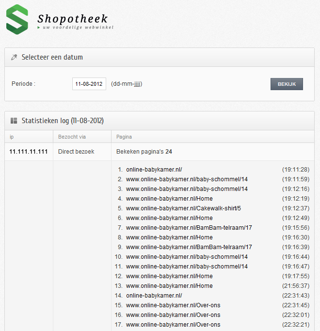 Shopotheek logboek